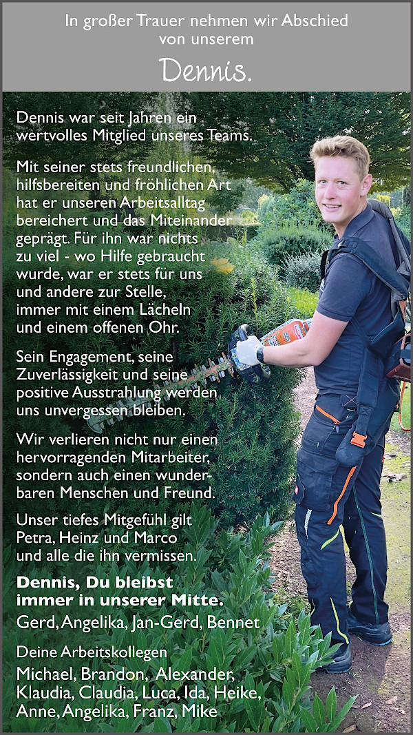 Traueranzeige für Dennis
